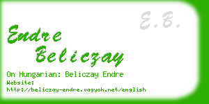 endre beliczay business card